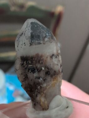 Silver Sparkle Black Harlequin Quartz Celestial Rare Find